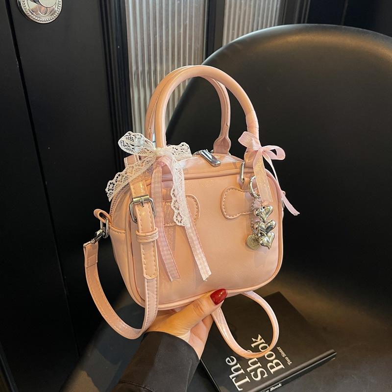 Super Fire Small Bag Women's Spring and Summer 2025 New Casual Messenger Bag Bow Versatile Women's Portable Bowling Bag