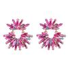 Pinkdudu Multi-Color & Green Rhinestone Earrings Ultra Sparkle Statement Studs PD1064
