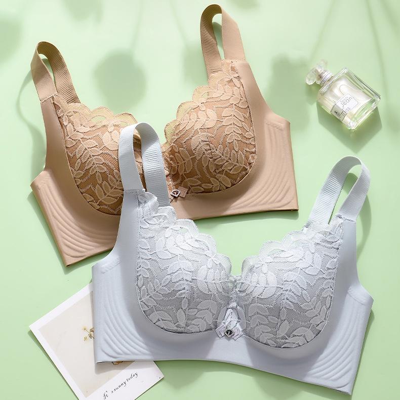 Soft Support Bra for Women Gathering Seamless Bra for Women No Steel Ring Lace Bra for Women