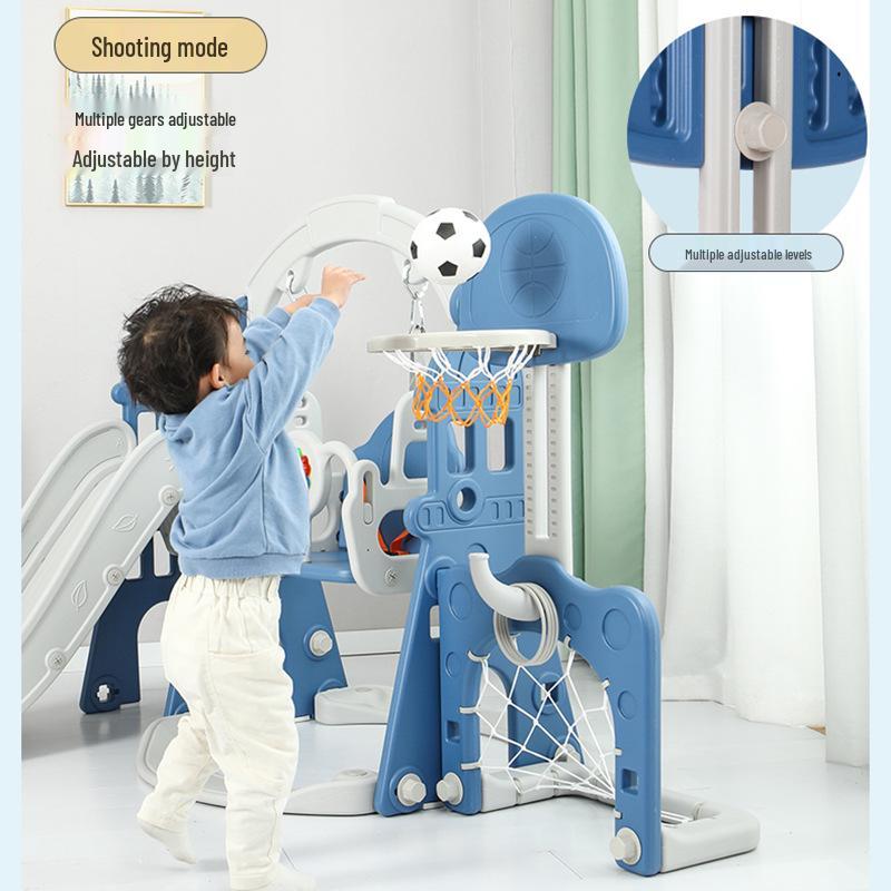 4-in-1 Indoor/Outdoor Kids Playset: Slide, Swing & More