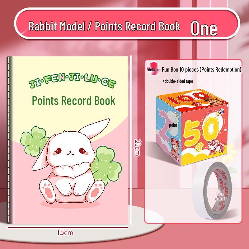 Children's Cute Reading Reward Stamp Book: Cartoon Points Card for Wish Redemption