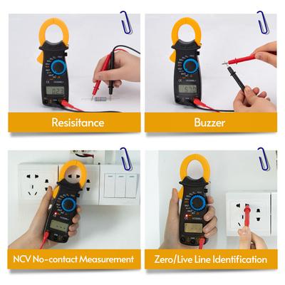 Digital Clamp Meter Multimeter Measures Resistance Alternating and Direct Current Voltage Earth