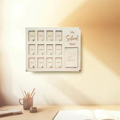 Educational Journey Photo Frame for Grades Pre-k To 12, 15.7x11.8inch with 13 Slots, Lightweight