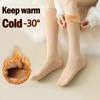 2 Pairs Thickened Fleece Lined Meat Color Mid-Calf Wide Leg High Tube Socks Women Over Knee Autumn Winter Warm Snowy Weather Socks