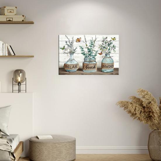 1 Set Decorative Painting Exquisite Floral Pattern Wall Art Hanging Painting Farmhouse Holiday Decor