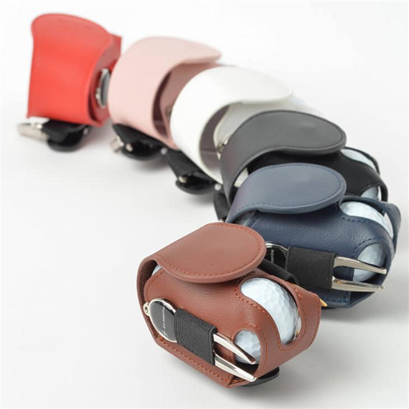 Leather Waist-Mounted Golf Ball Pouch | Outdoor Sports Storage Bag