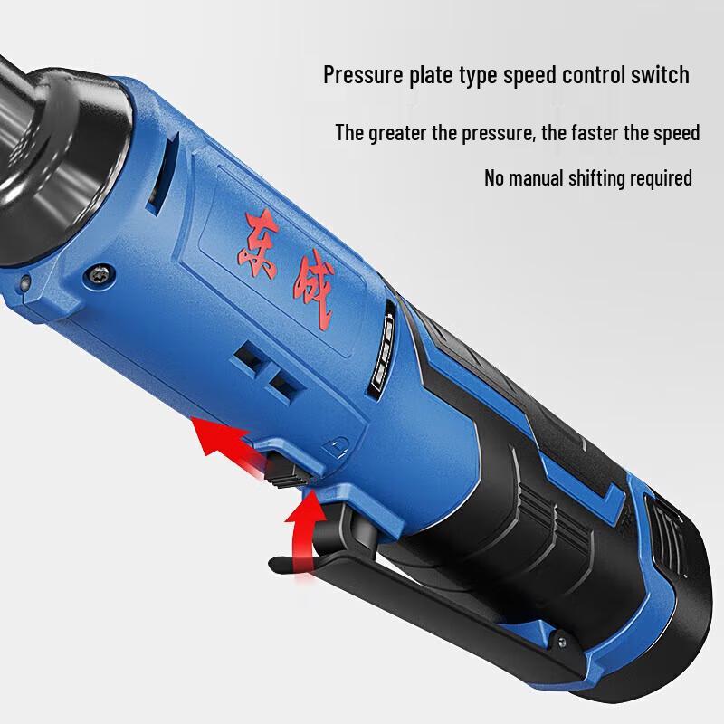 Dongcheng Batteridrevet 90-graders Vinkel-Skralle Wrench CN-plugg (adapter inkludert)