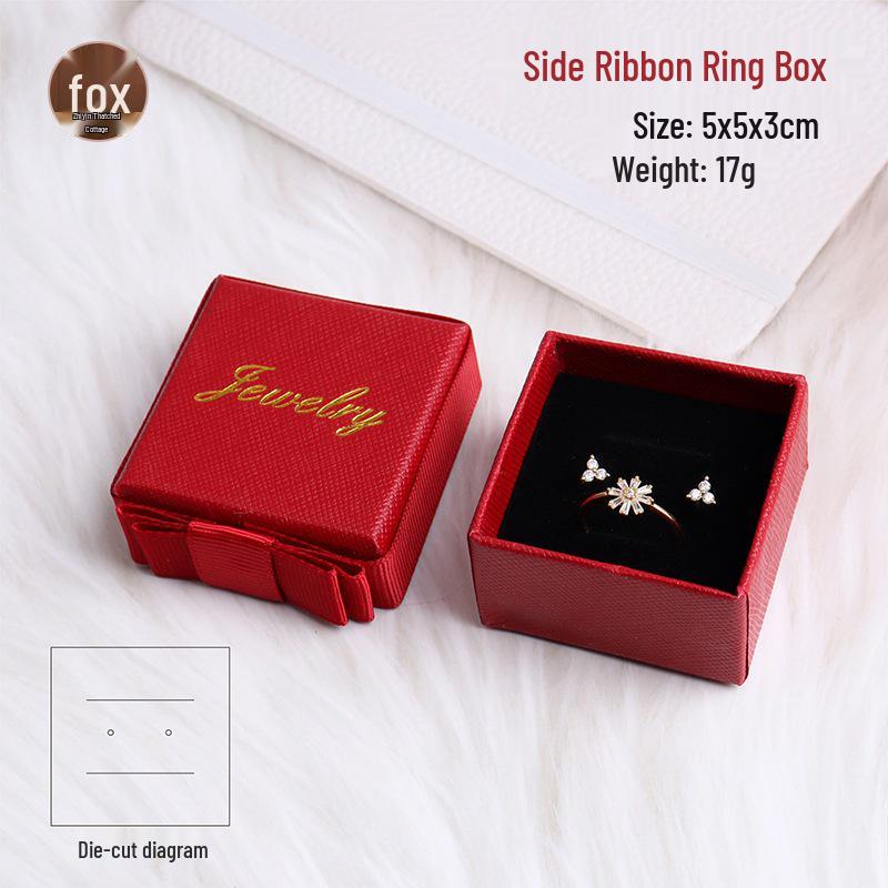 Jewelry Gift Box with Ribbon Bow - Ring, Necklace, Ornament Storage