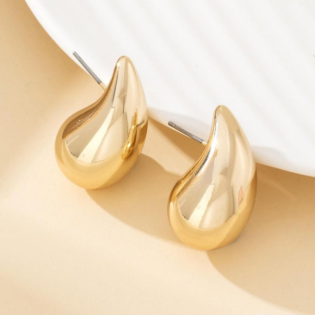 Trendy European-American Water Drop Earrings: Fashionable, Versatile, and Bright