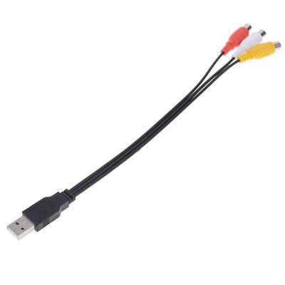 Usb Erkek Fiş 3 Rca Dişi Adaptör Ses Dönüştürücü Kablo Usb'den Rca'ya