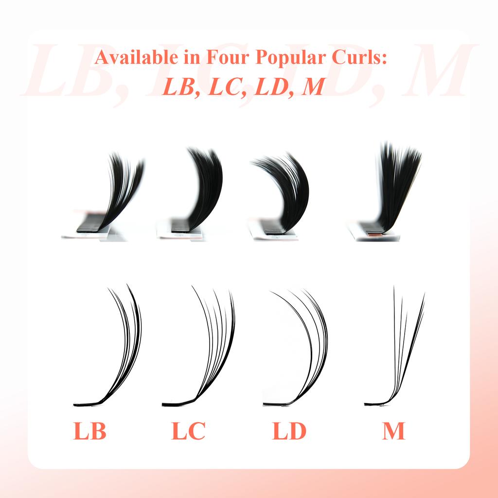 IFORME Wild Multiple Layered Camellia Eyelash Pre-glued Base Easy Fan Wispy Fluffy Eyelash Extension LB LC LD M LU