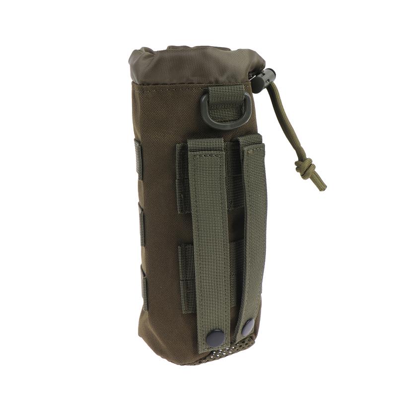 Water Bottle Pouch 1Pcs Tactical Nylon Drawstring Portable Kettle Holder for Camping Hiking Cycling Running Daily Use