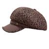 Spice Girl trendy leopard print belt octagonal hat female millennial Spice Girl niche octagonal hat big head circumference showing face small news