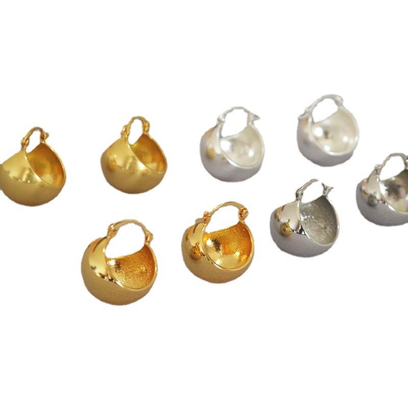 Celi Styl Retro Zveličené Duté Kuličky Jednoduché Módní Temperament Mosaz Pozlacené Náušnice Náušnice Ženy