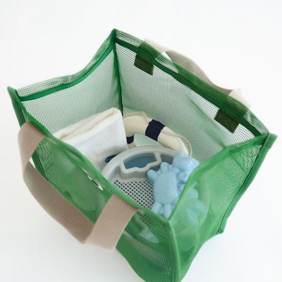 Storage Bag with Handle Large Capacity Hollow Mesh Breathable Multipurpose Clothes Toys Organizer Tote Bag
