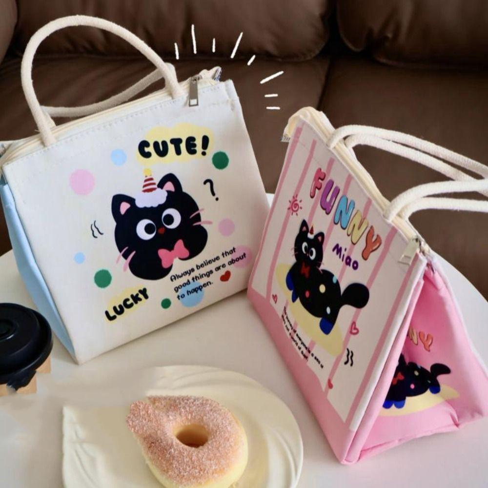 Cartoon Thermal Lunch Bag Cute Picnic Handbag Casual Cooler Lunch Bag  Outdoor