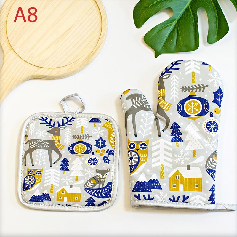Cotton Fashion Kitchen Pad Cooking Microwave Baking BBQ Oven Potholders Oven Mitts Kitchen Gloves Mitts