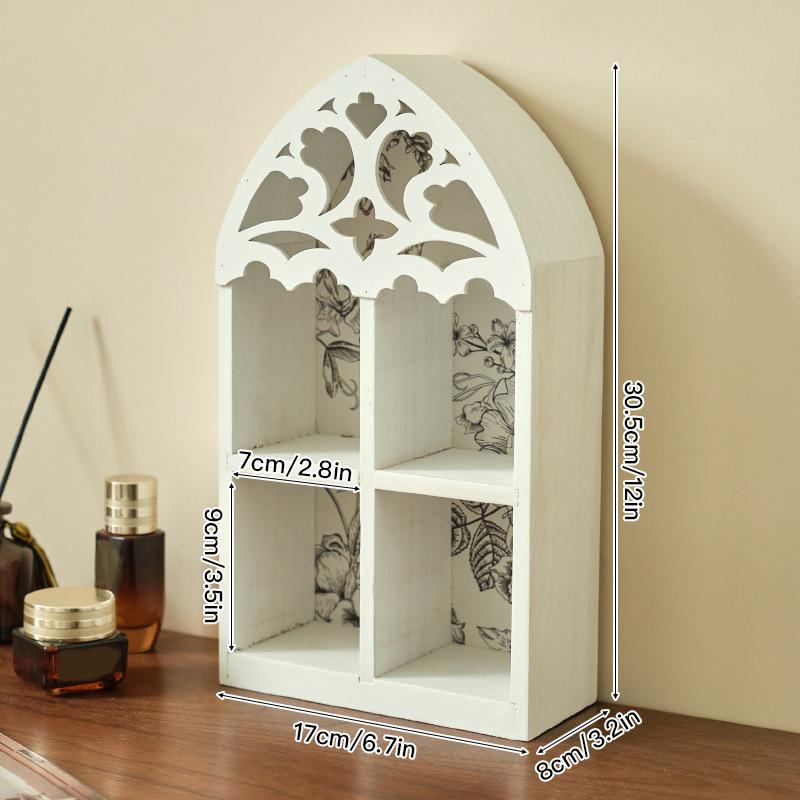 1PC Wooden Multi-Tier Wall Shelf Living Room Decorative Wall Rack Study With Intricate Carved Design Bedroom Shelf Vintage 2 Sizes