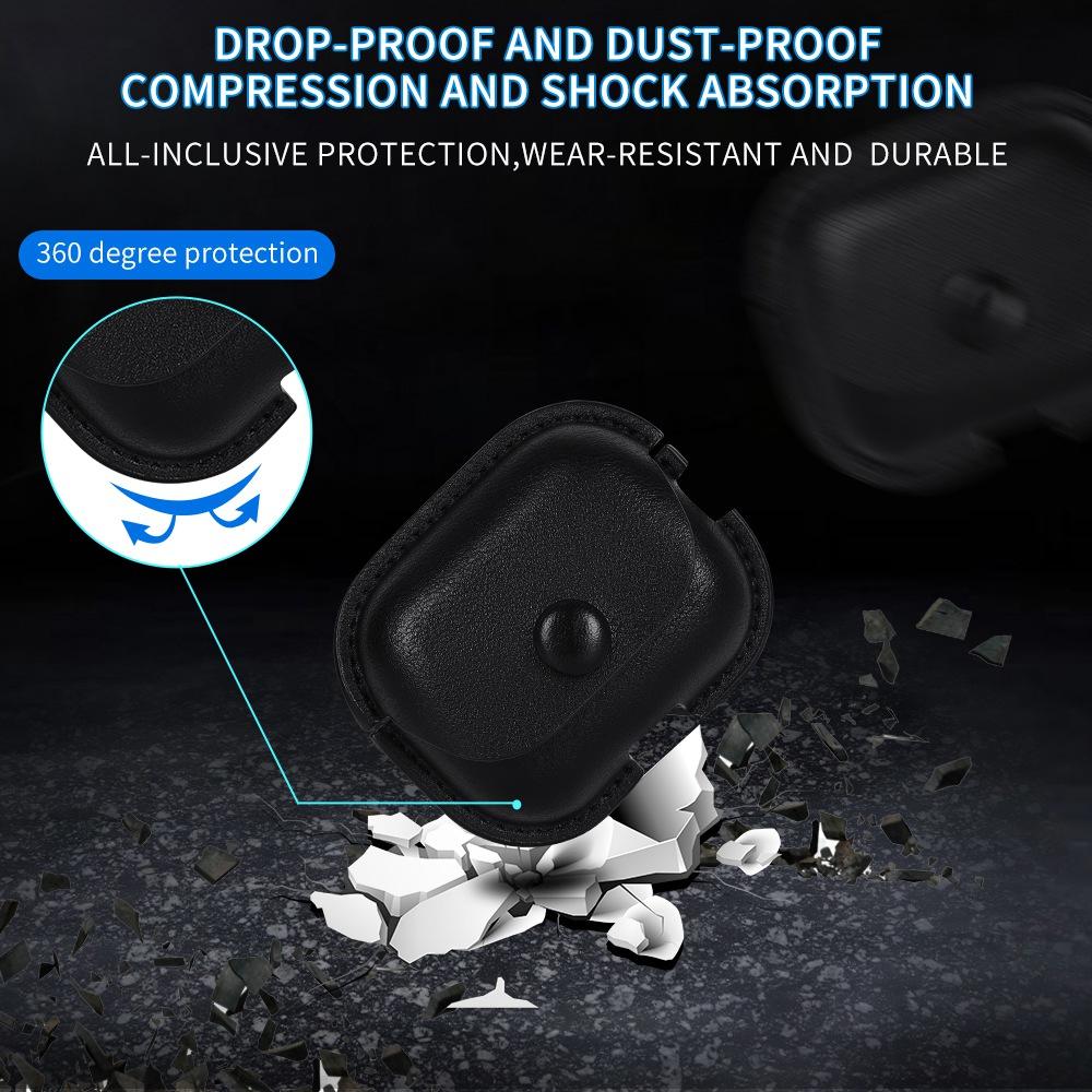 

Для AirPods Pro (Gen 2) (USB-C)/Pro 2 Business Стильний чохол для навушників зі штучної шкіри, сумісний з Bluetooth, із захистом від подряпин Black