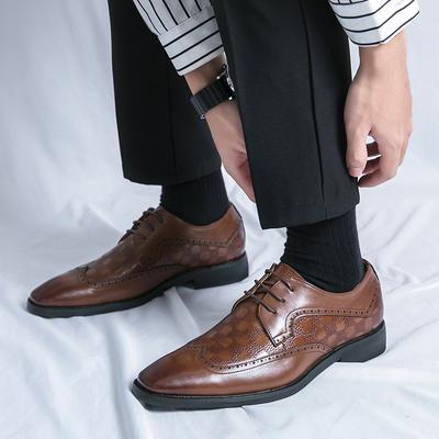 Chaussures en cuir britanniques 46 47 48 grande taille Hommes à lacets Chaussures habillées décontractées Business Brogues chaussures pour hommes pointues mode