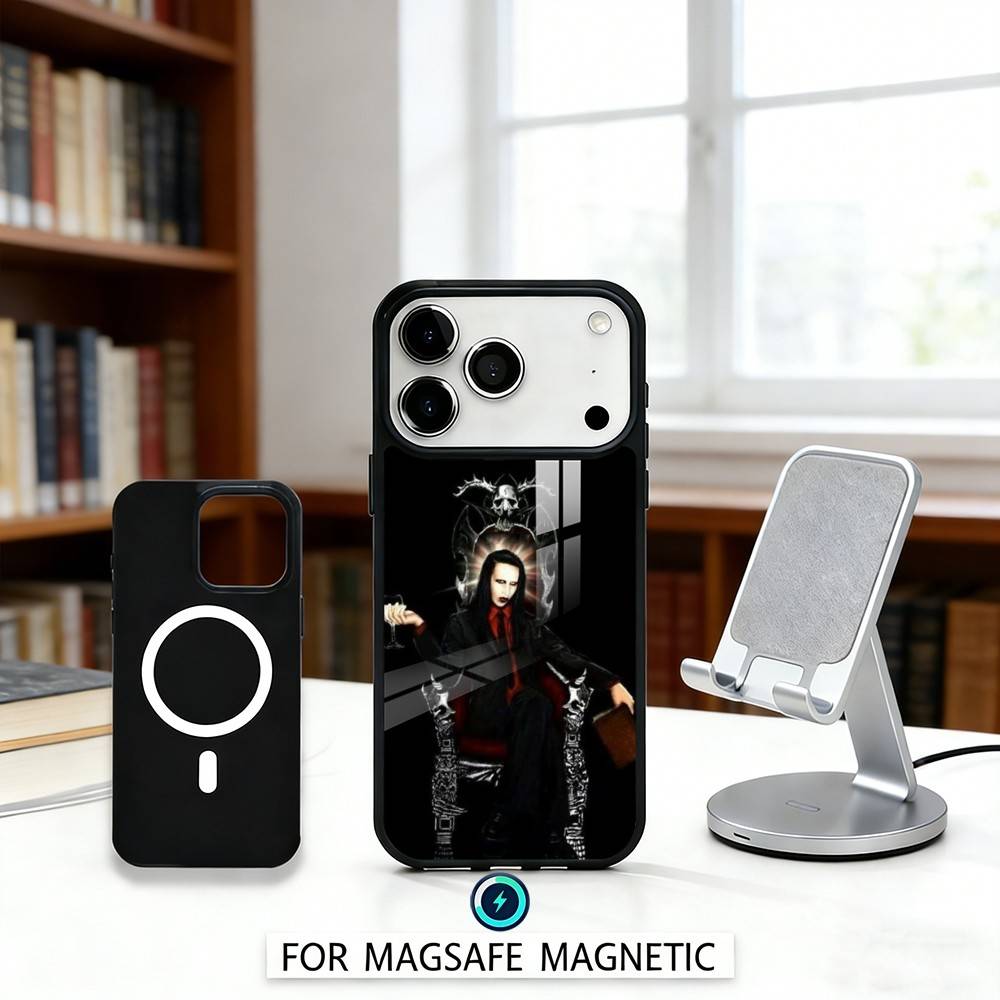 M-Manson M-MarilynS Singer Phone Case For iPhone17,16,15,14,13,12,Pro,Max,Magnetic For Magsafe Wireless Charging