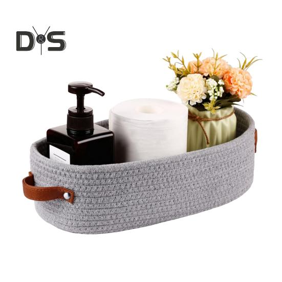 

Маленькая корзина для хранения с ручкой, маленькая плетеная корзина, декоративная полка для домашних животных, органайзер для домашнего офиса, мини-корзина серый