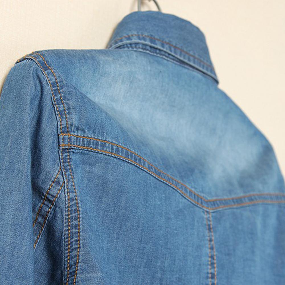 Giacca di jeans con nodo allacciato, lunghezza cropped, tipo corto, monopetto, allacciatura con lacci, camicia di jeans con nodo allacciato, jeans blu, cardigan, giacca da donna