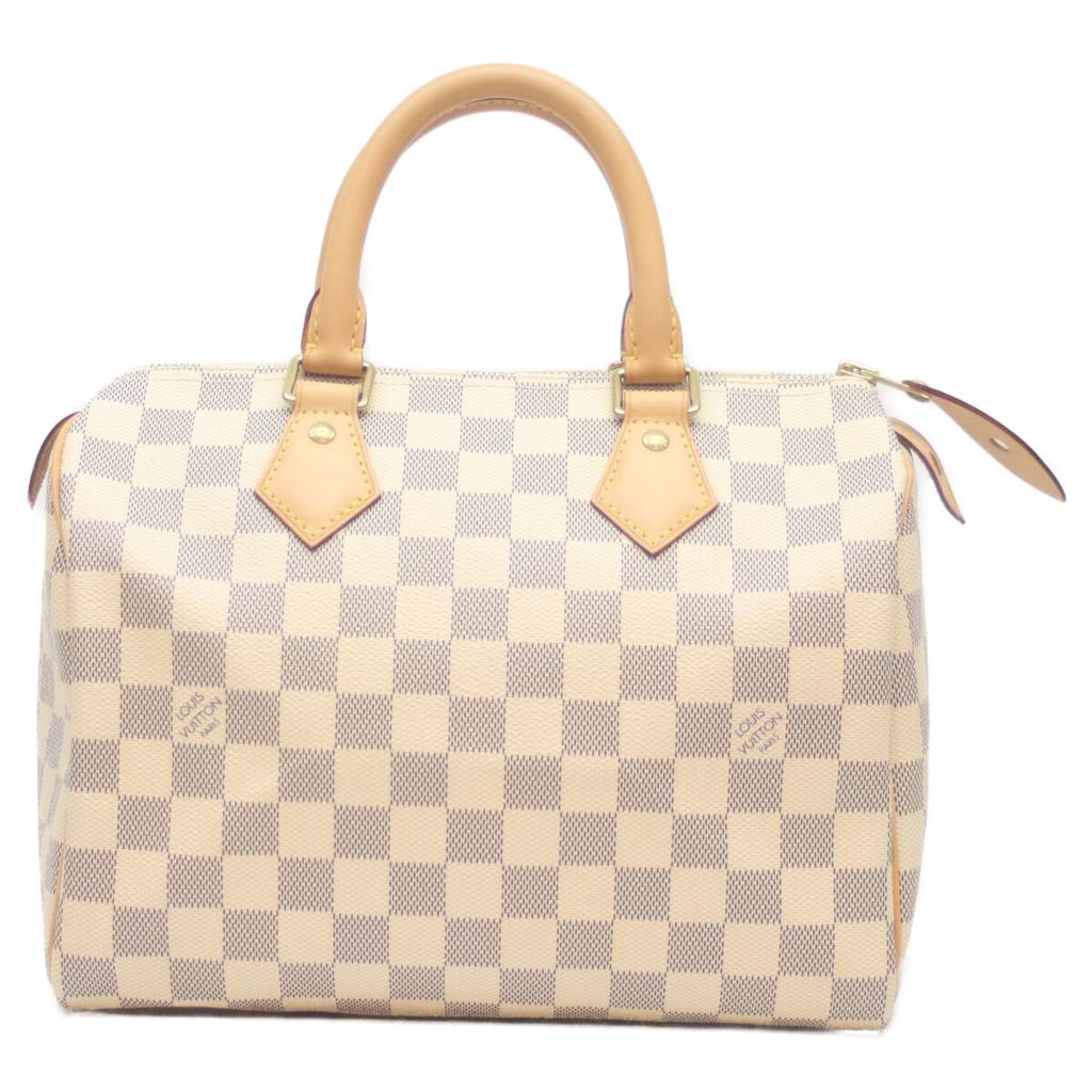 LOUIS VUITTON 2015 N41534 Damier Azur Speedy 25 Boston bag IvoryUsed