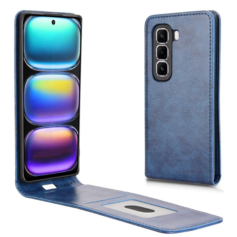 Leather Flip Cases For Infinix Hot 50 Pro+ Plus Up And Down Flip Cover PU Leather Durable Protective Cover
