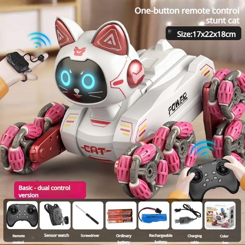 Gato Máquina de Controle Remoto Inteligente Carro de Controle Remoto Brinquedo Oito Rodas Robô com Detecção de Gestos Brinquedo Infantil projetado para meninos e meninas