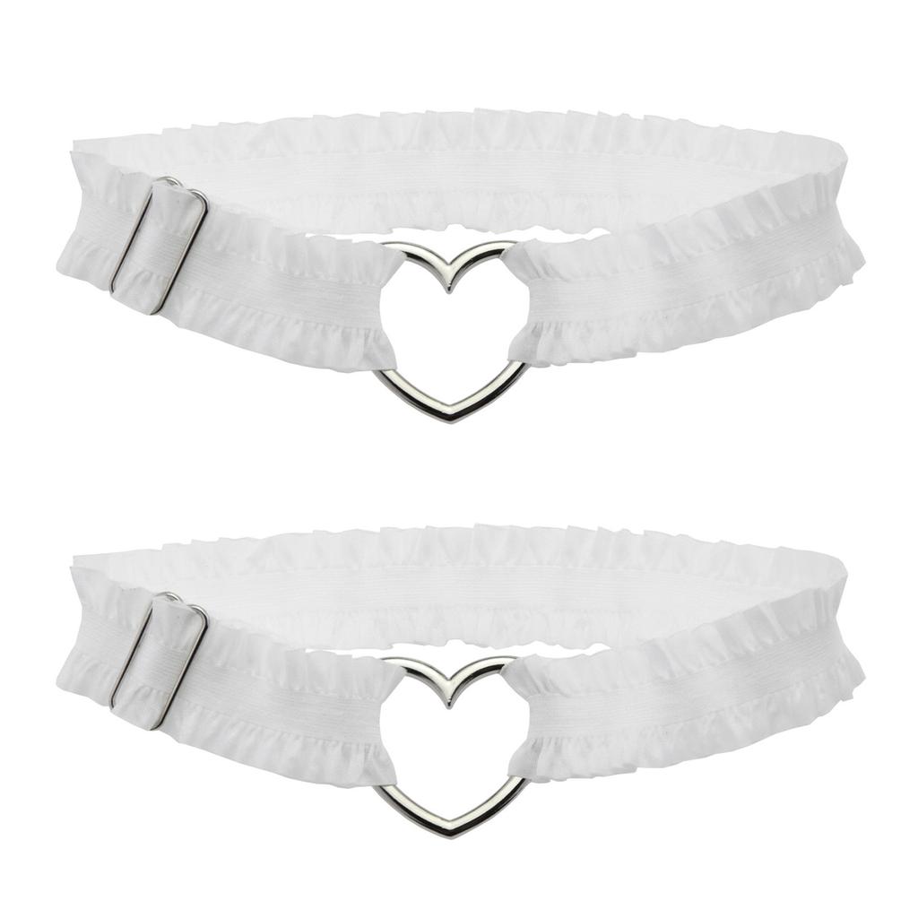 Gotycki podwiązka na udo serce koronka marszczona podwiązka na nogę regulowany dodatek cosplay łańcuszek na udo wygodna modna bielizna na nogi