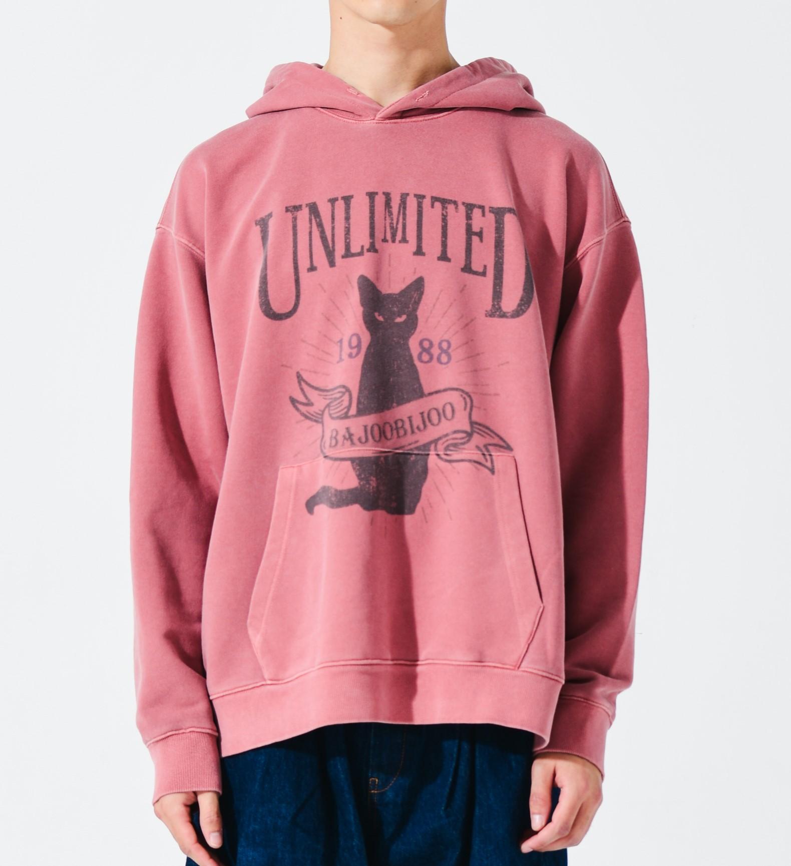 Bajubiju Unlimited Cat Pigment Hoodie [Indigo Pink] L