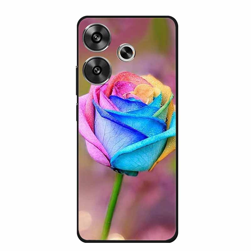 Phone Case For Xiaomi Poco M6 4G Back Cover Case Shockproof Black Silicone Soft Funda For Poco M6 Case PocoM6 M 6 6.79" Coque