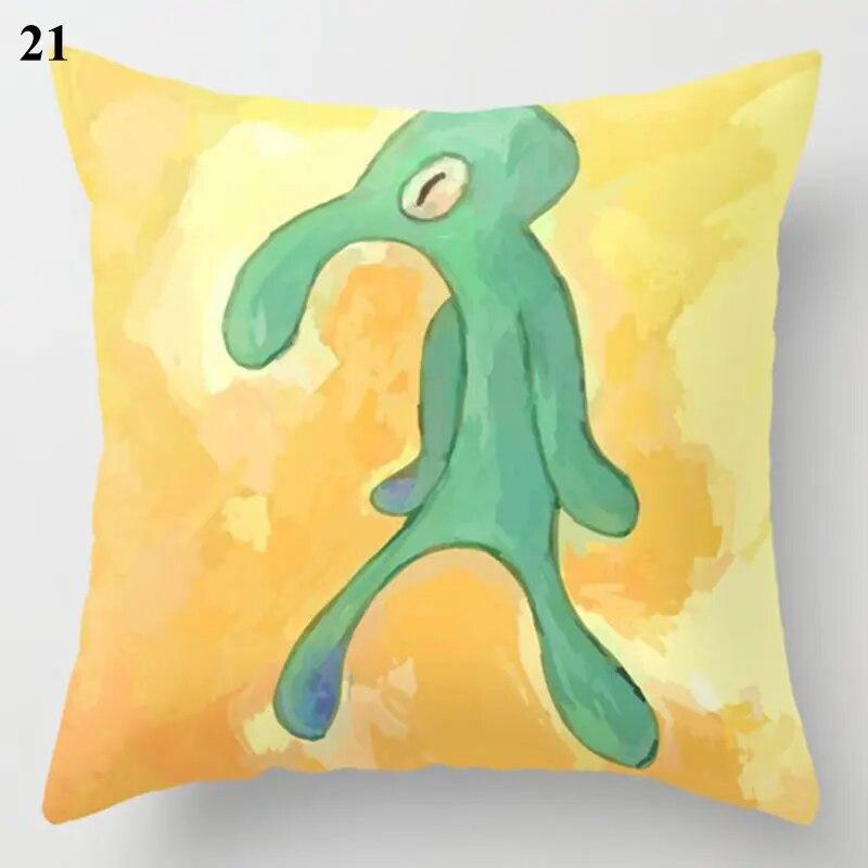 Decorative Cushion Cover Yellow Gray Floral Animal Geometric Pillow Covers Throw Pillows Polyester Single Side Print Pillowcases