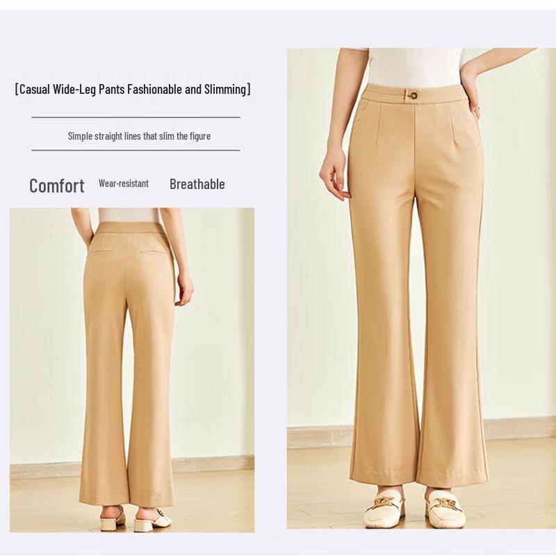 Simple Fox Women's High-Waist Micro Flared Summer Casual Pants