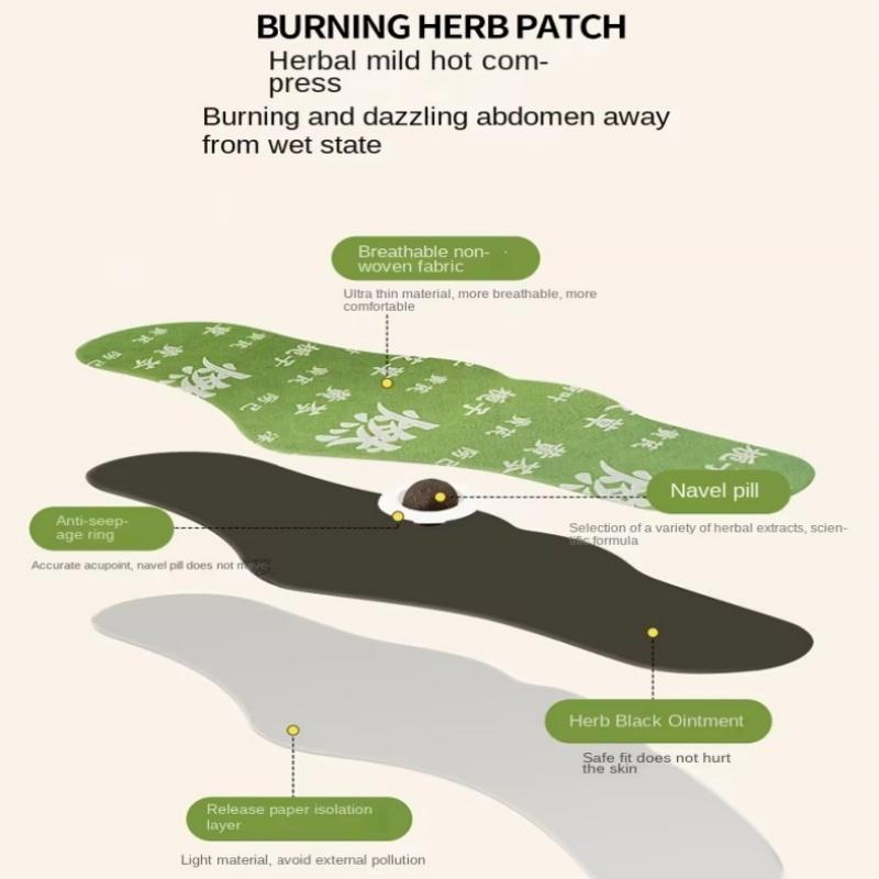 Herbal burning belly patch lightweight moxibustion sweating oil cutting lightweight mugwort belly button patch