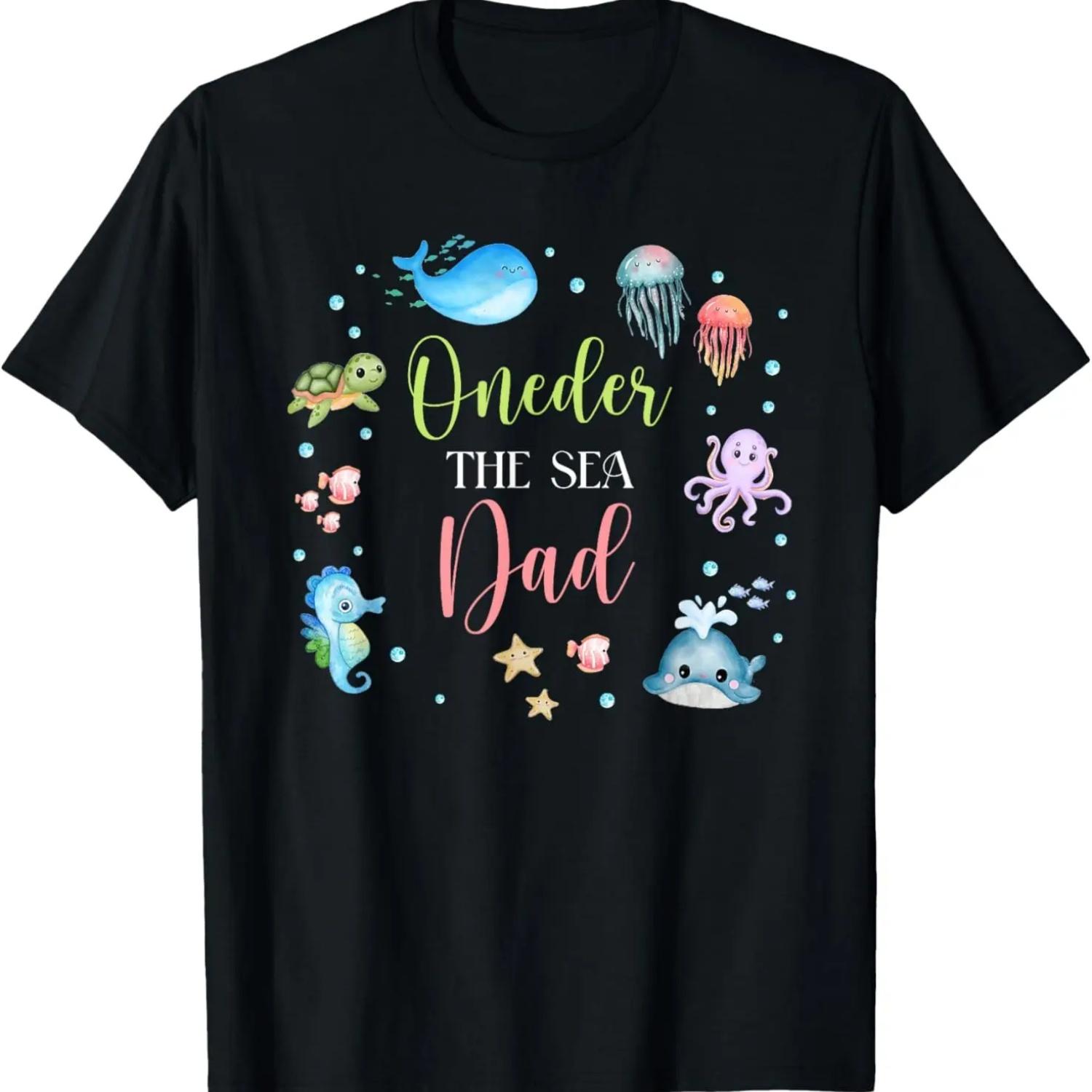 

Dad Under Sea Birthday Party Ocean Sea Animals Themed T-Shirt S чёрный