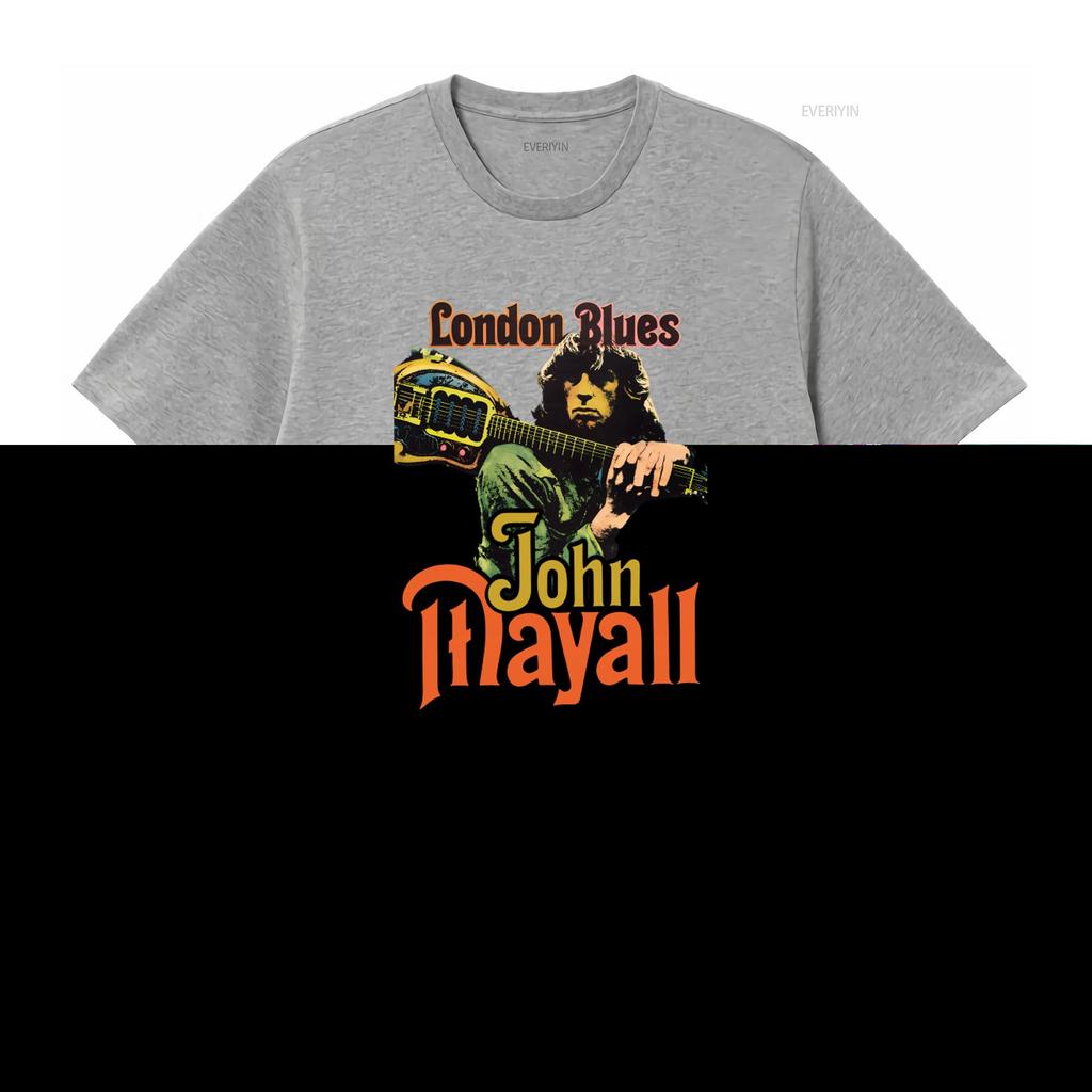 Katoen John Mayall London Blues 1964 1969 Album The Turning Point T-shirt vintage Gewassen streetwear Casual Rekbaar