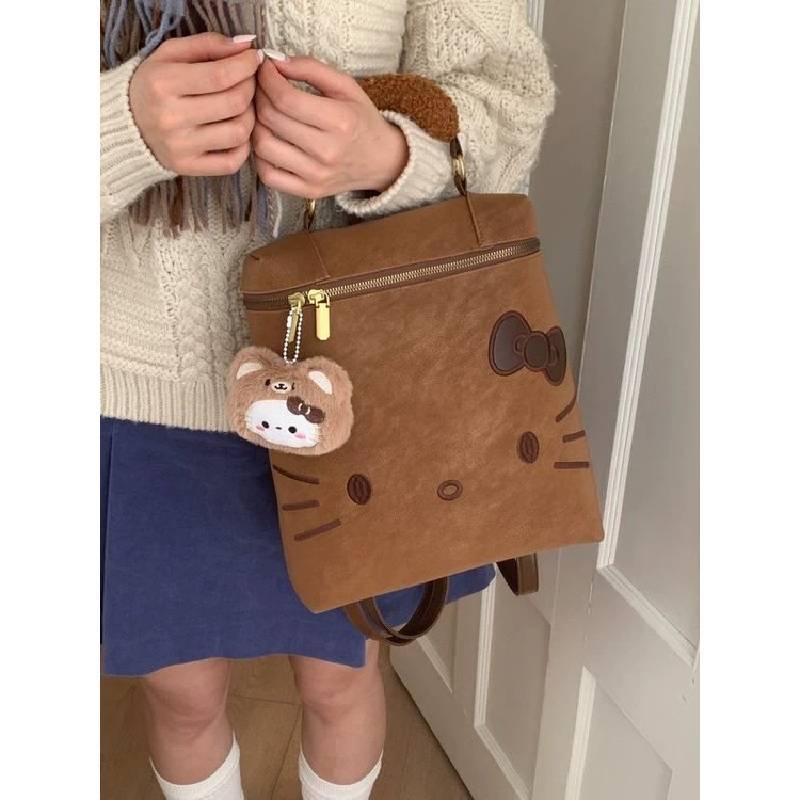 Retro Hello Kitty Backpack With Spacious Design For Teens And Women