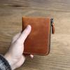 Crazy Horse Leather Handmade Wallet Retro Small Coin Money Bags Simple Wallets Zipper Pouch Card Holdes