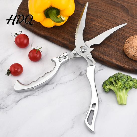 Linkshänder Rechtshänder Schere Robuste Küchenschere mit Federgriff Edelstahl Geflügel für Mehrzweck Hähnchen Fisch Rippen 6-in-1