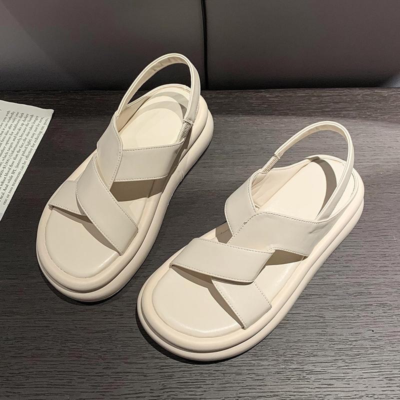 Fashion 2024Summer New Casual Fashionable Platform Sole Running Shoes Comfortable Non-slip Heightening Flat Bottom Women's Sandals