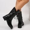 Soft Leather Boots, Knee-length Thick-heeled Mid-calf Boots, Anti-slip Soft-soled and Soft-top Mid-calf Boots, Women's Shoes