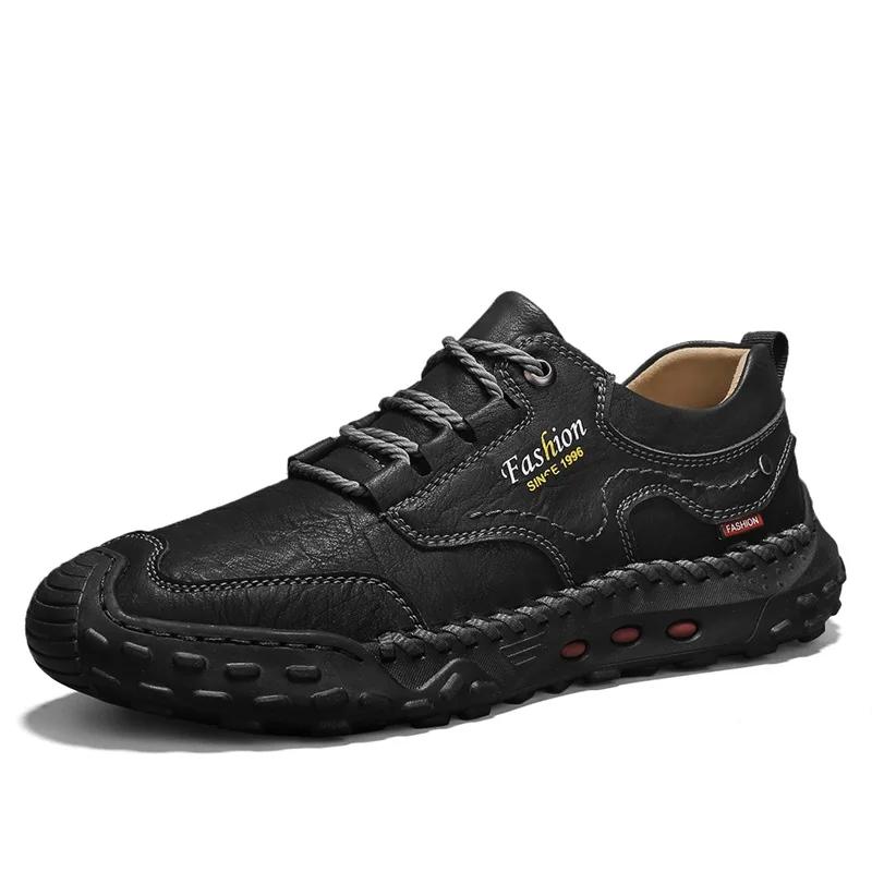 Fashion Outdoor Casual Leather Mens Shoes New Male Sneakers Adult Non-Slip Casual Desert Hiking Footwear Treking Shoes For Man Trainers