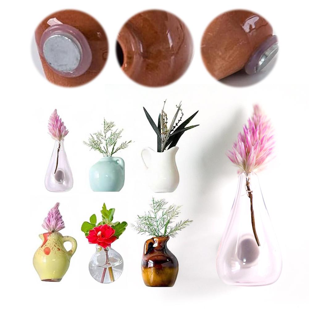 Cute Plant Fridge Magnets Tiny 3D Plant Vase Flower Vase Refrigerator Magnets for Refrigerator Decoration Kitchen Office
