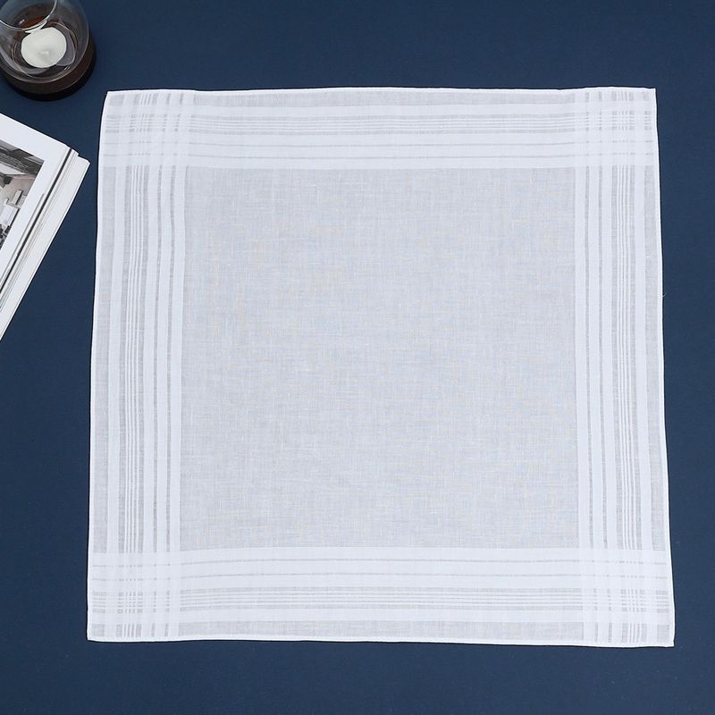 40cm Pure White Handkerchief Cotton Satin Plain Handkerchief Cross-Border Hot Selling Hand Towel Soft and Comfortable Suit Pocket Square