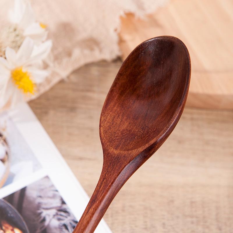 Japanese Korean Wooden Spoon - Rice, Soup & Coffee Stirring with Long Handle