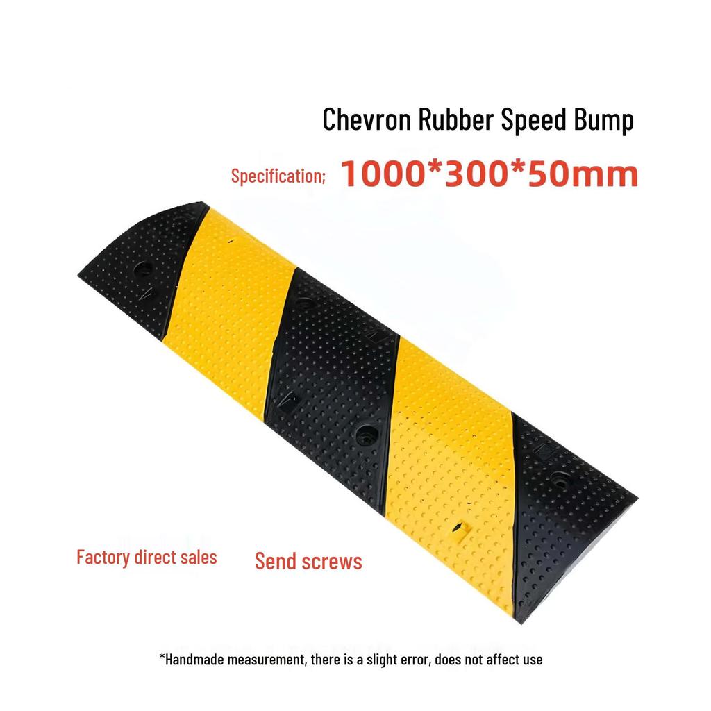 Rubber Speed Bump Curb Ramp Mat for Road, Parking, and Doorway Use