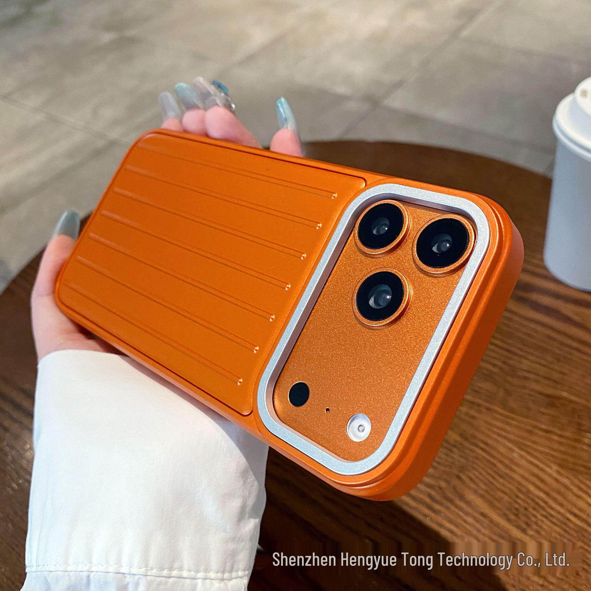 

iPhone 17 Pro Max Three-in-One Stripe Suitcase Phone Case for Apple 16 Pro iPhone 15 Pro