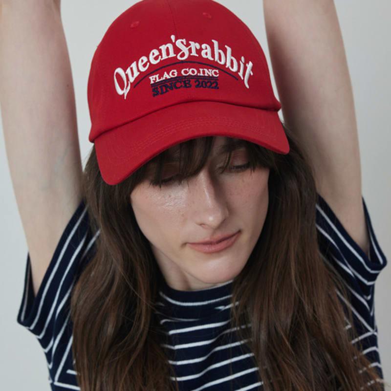 

Q’SRB QSRB Cotton Chino Lettering Baseball Cap_RED Red